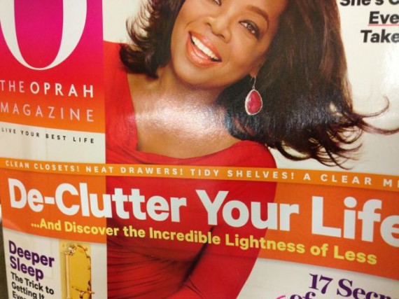 Oprah magazine about decluttering