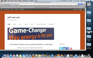 A November 2012 screen shot of jeffnoel.com landing page