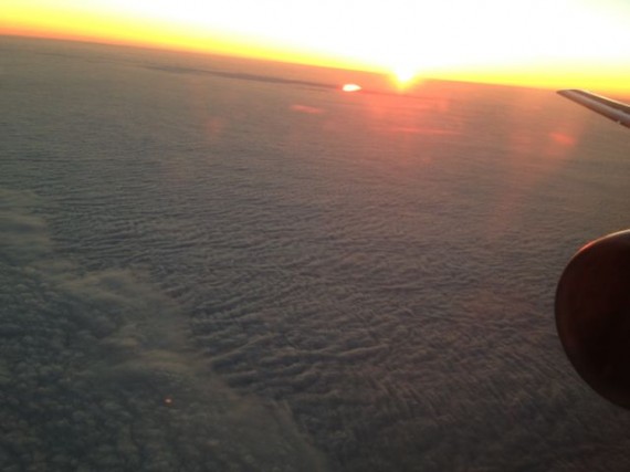 Delta flight sunset from 35k feet