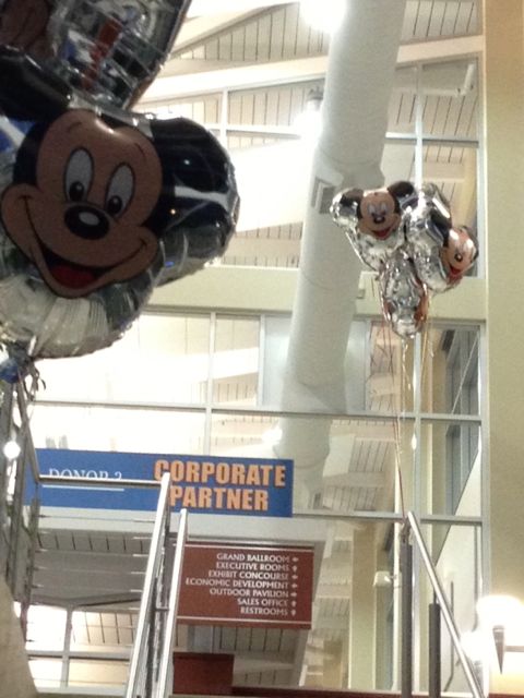 Mickey Mouse balloons at conference center