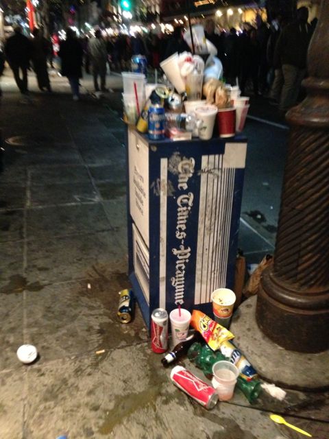 Mardi Gras clutters the sidewalks with trash