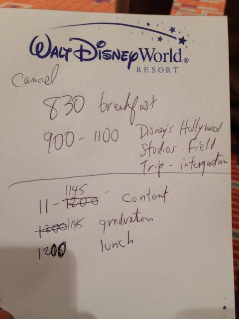 Notes on Walt Disney World stationary 