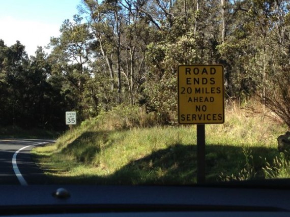 Volcanoes National Park road ends