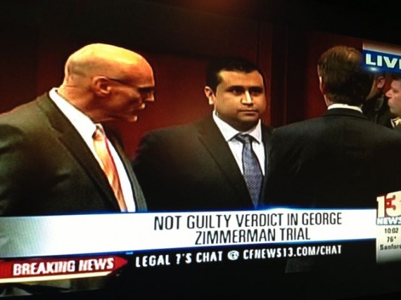 George Zimmerman photo moments after acquittal.