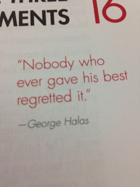 George Halas quote on regret