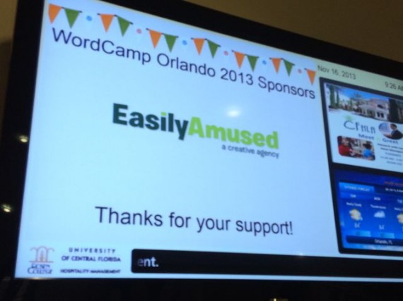 Easily Amused Wordcamp sponsor thank you 