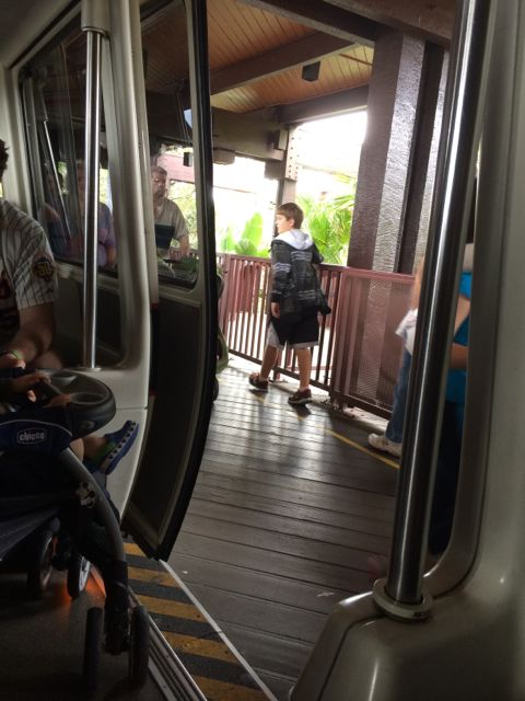 Disney Monorail door open at Polynesian Resort