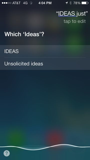 Siri response screen shot