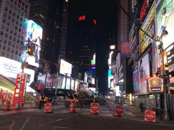 Times Square deserted at 6am