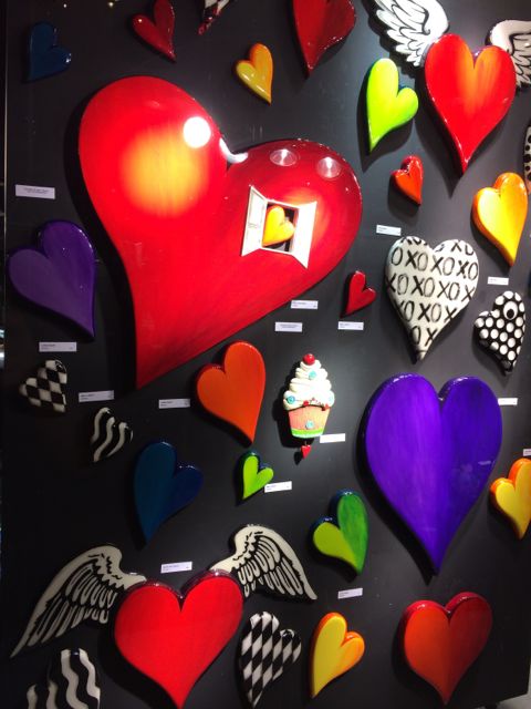 Hearts on a wall