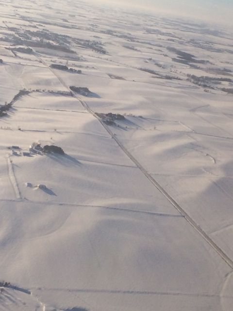 Rural Iowa covered in snow