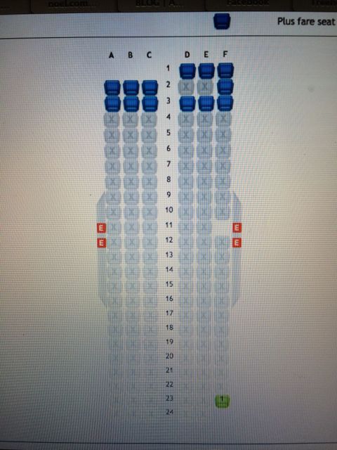 West Jet seating chart