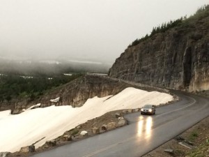 Going to the Sun Road in the fog