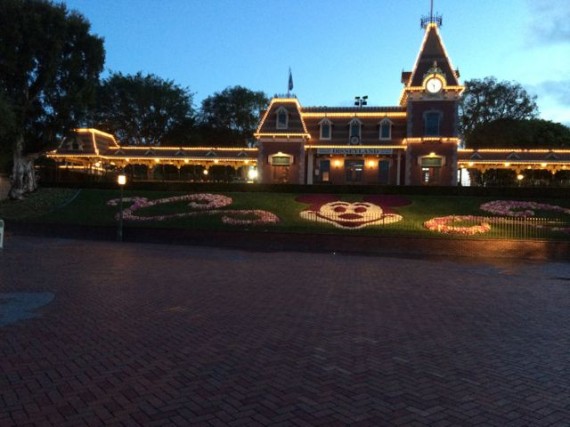 Disneyland at dawn in April