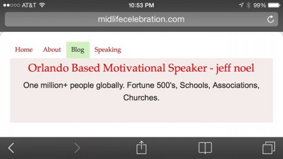 orlando based motivational speaker website on mobile