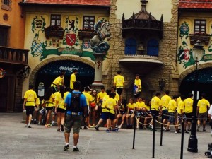 Tour group at Orlando Theme Park