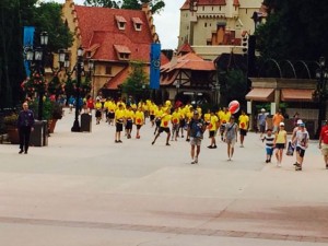 Tour group at Orlando Theme Park