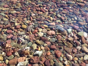 Lake McDonald shoreline rocks under water