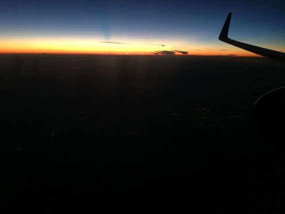 Sunset from a Delta jet