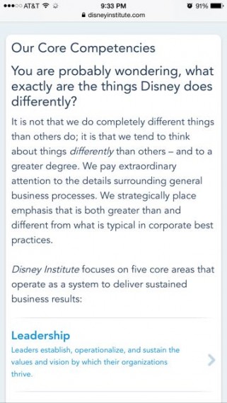 Disney Institute philosophy 