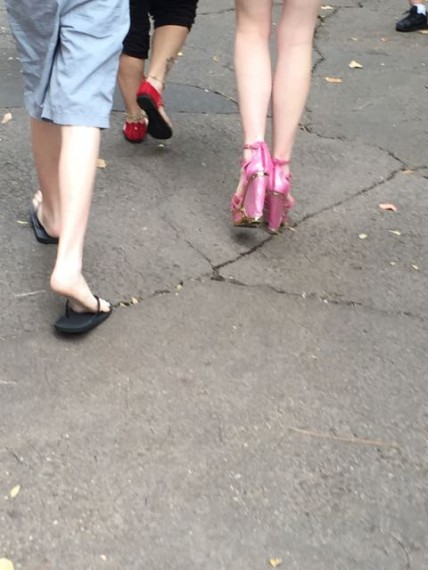 Pink high heels at Disney Park