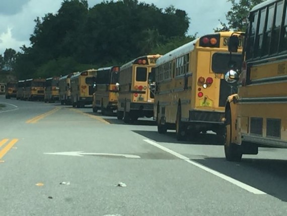 West Orange High School Bus line up