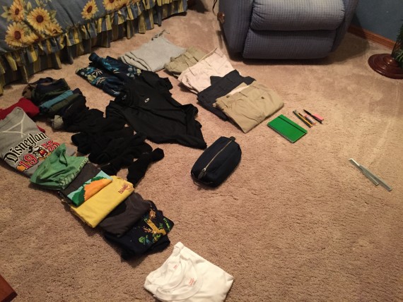 Packing for middle school class trip