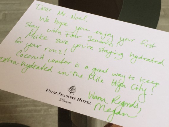 Four Seasons personal welcome note