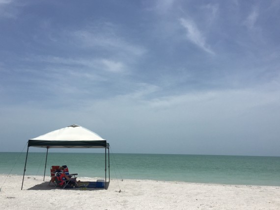 Coleman outdoor canopy at the beach