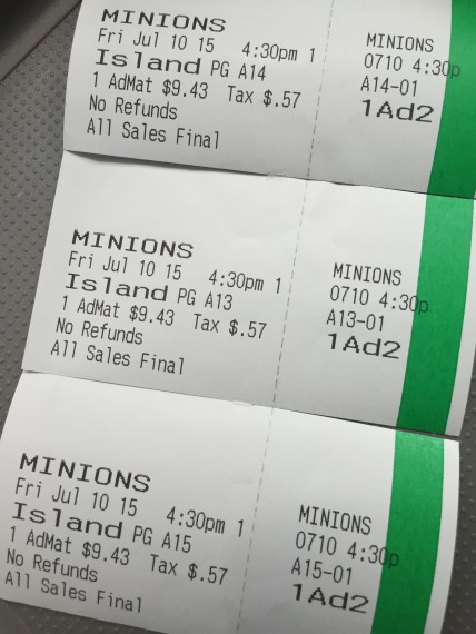 Minion's movie tickets