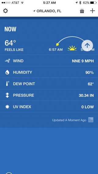 iPhone weather app screen shot