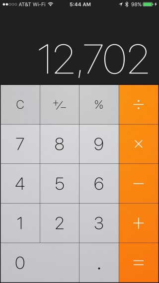 iPhone calculator screen shot