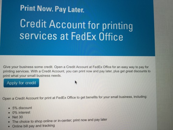 FedEx Kinkos online account application