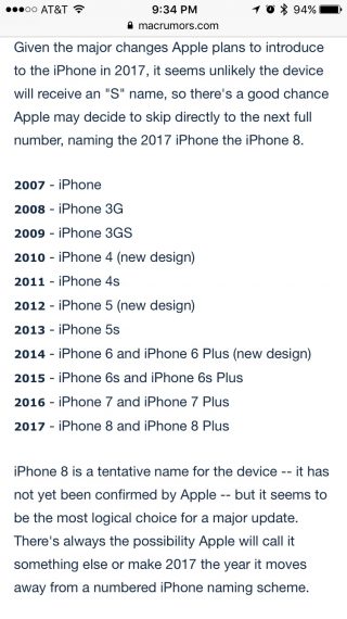 iPhone release timeline