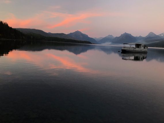 Lake McDonald Boat House sunset