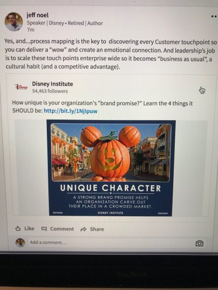 Disney Institute LinkedIn update