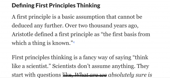 First Principles Thinking