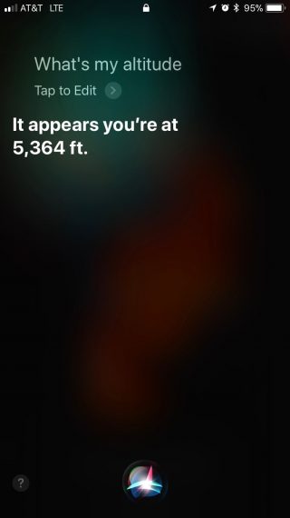 Siri elevation inquiry