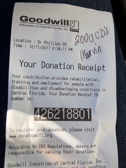 Goodwill receipt