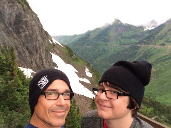 Father and son in Glacier