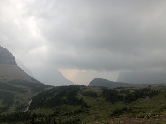 Logan Pass on cloudy day