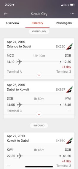 Orlando to Kuwait City 