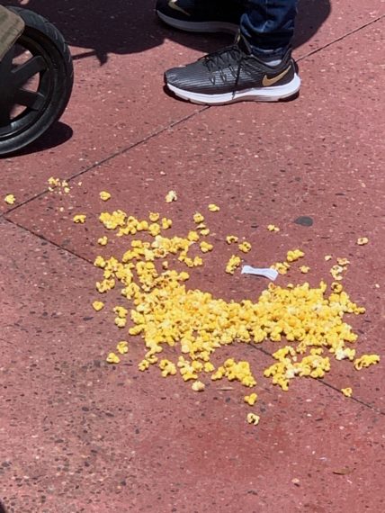 spilled popcorn at Disney