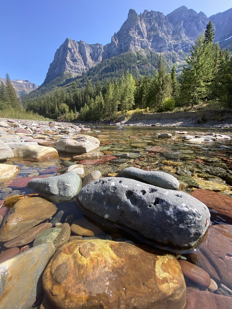 river bed in mountains