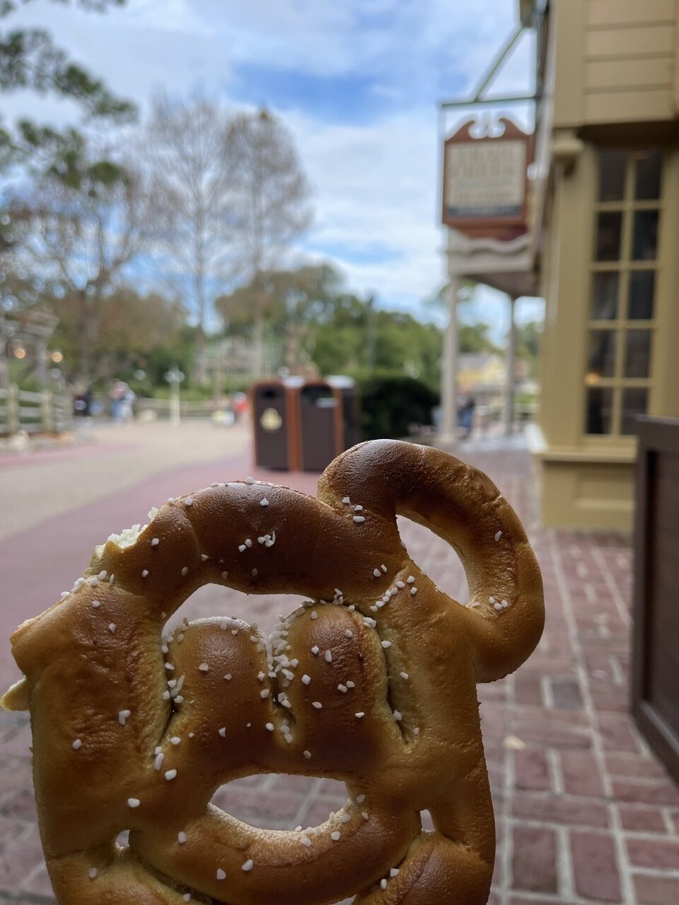 Mickey Mouse shaped soft pretzel