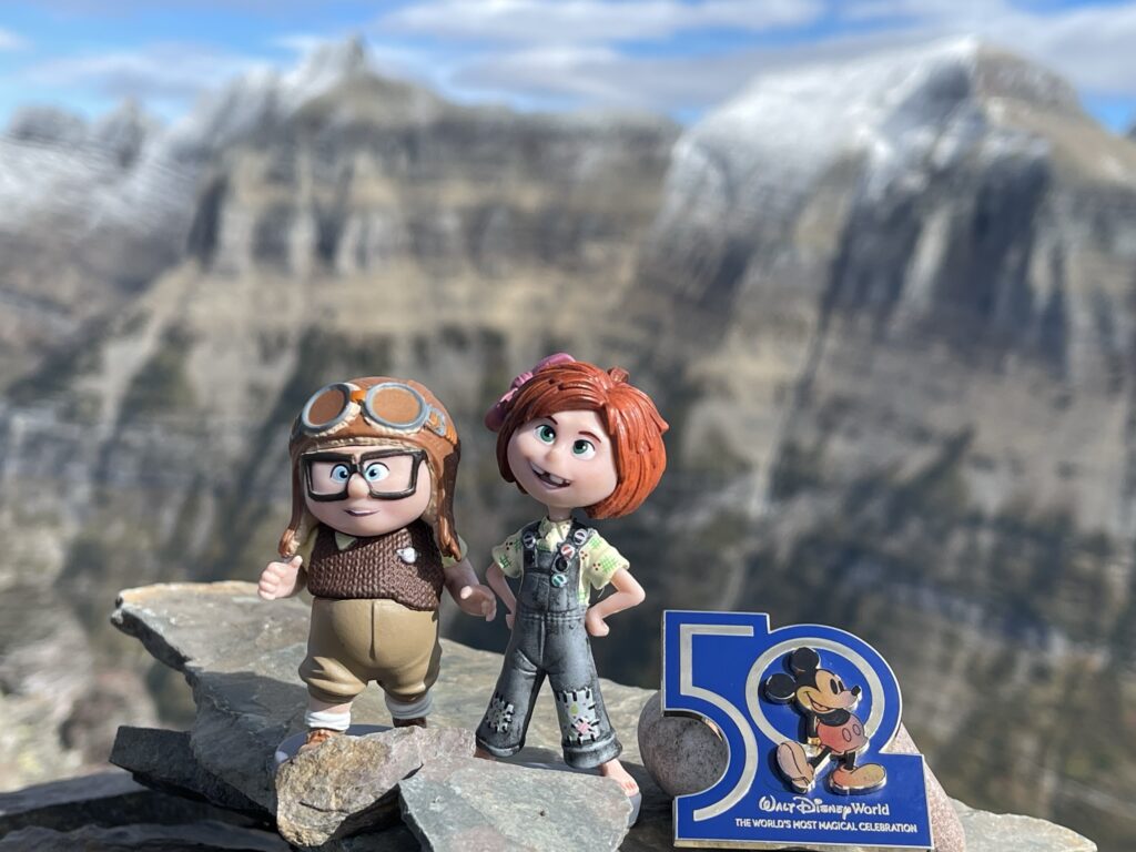 Pixar Up toys on a mountain