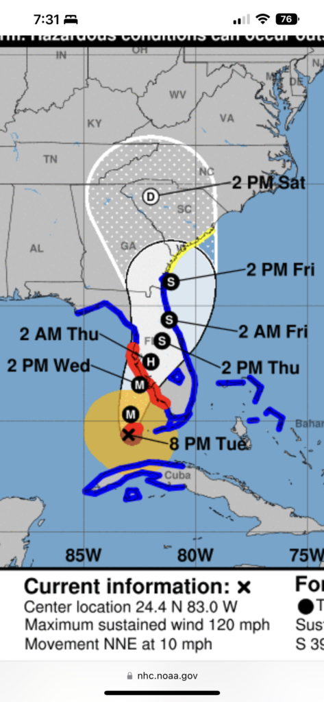 Hurricane Ian path