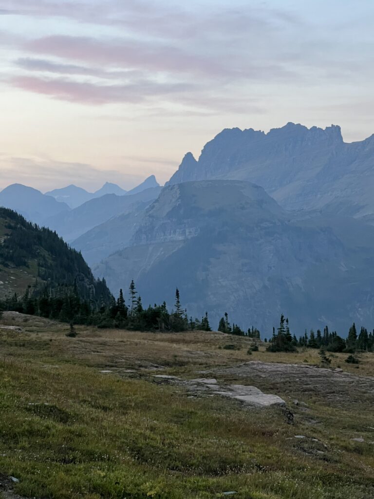 Mountains at dusk