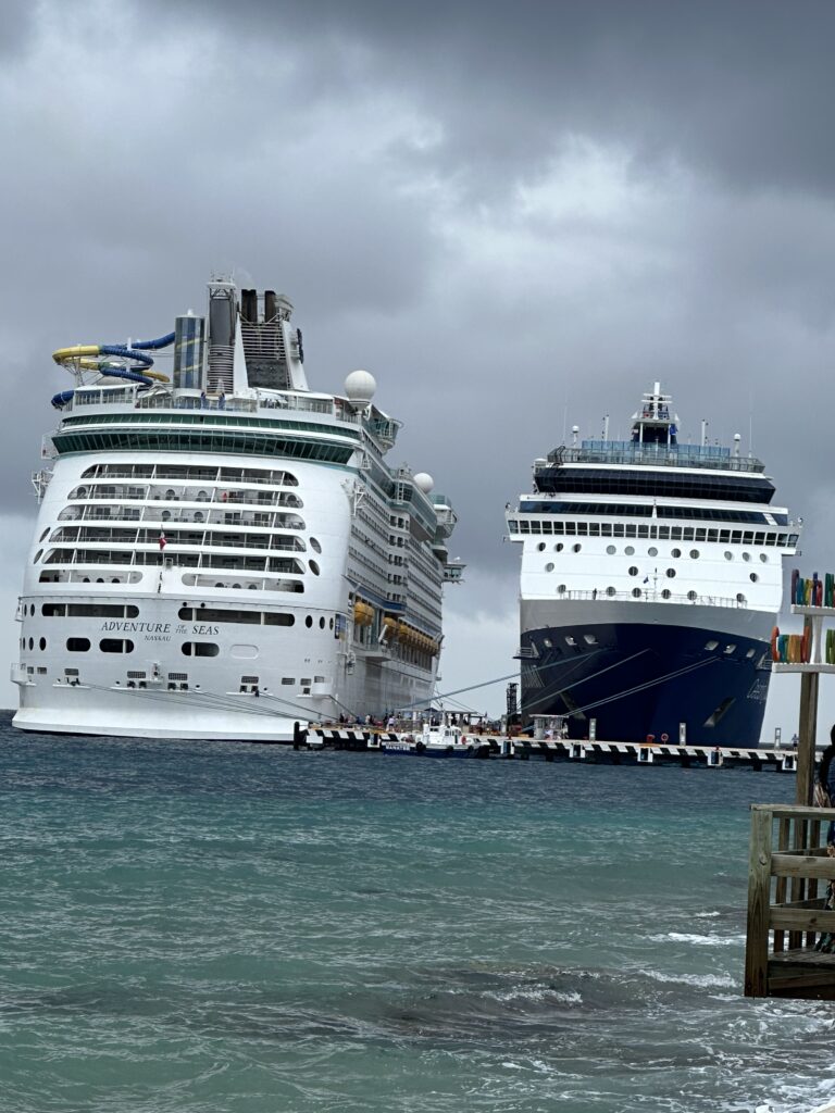 Two cruise shops docked 