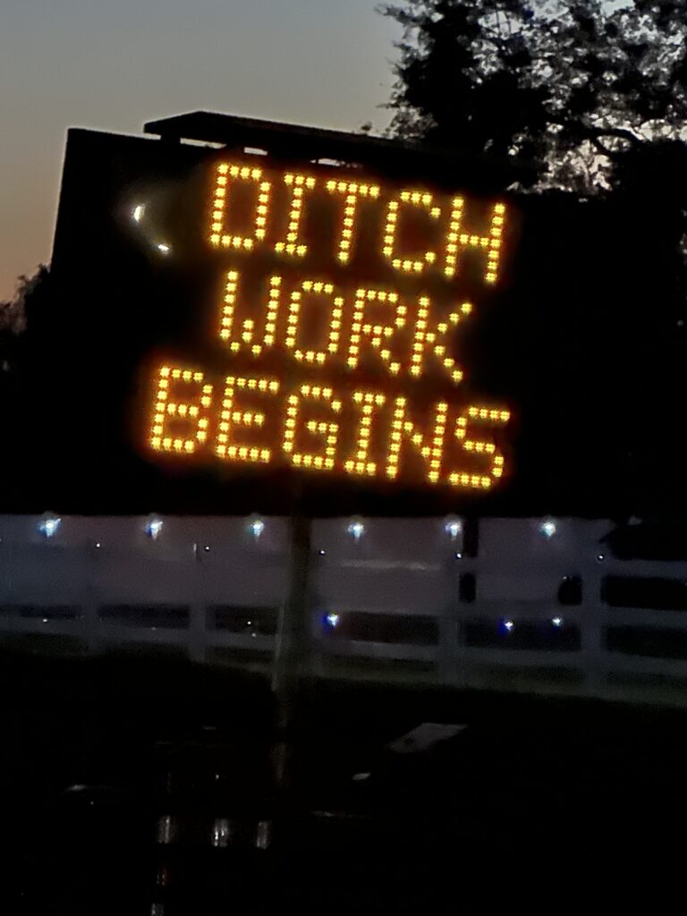 Roadside construction sign